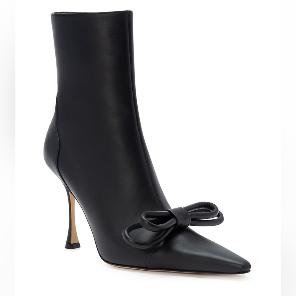 MACH & MACH Double Bow Leather Ankle Boots